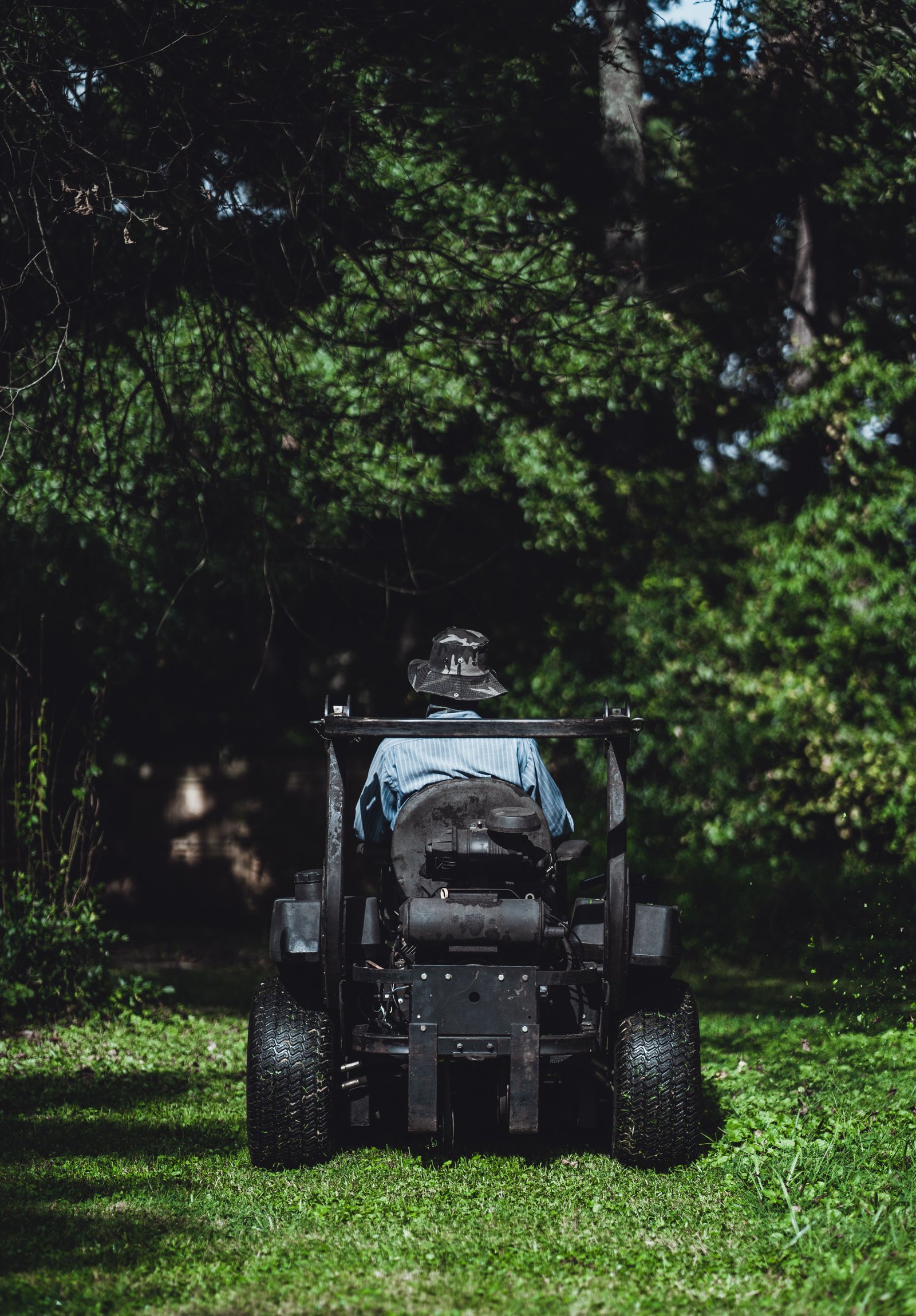 Mowing on a WDS lawncare route